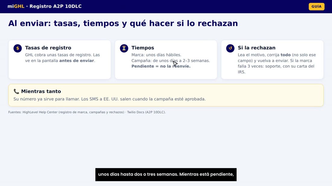 La marca suele tardar unos días hábiles; la campaña, desde unos días hasta dos o tres semanas. Mientras está pendiente, 
