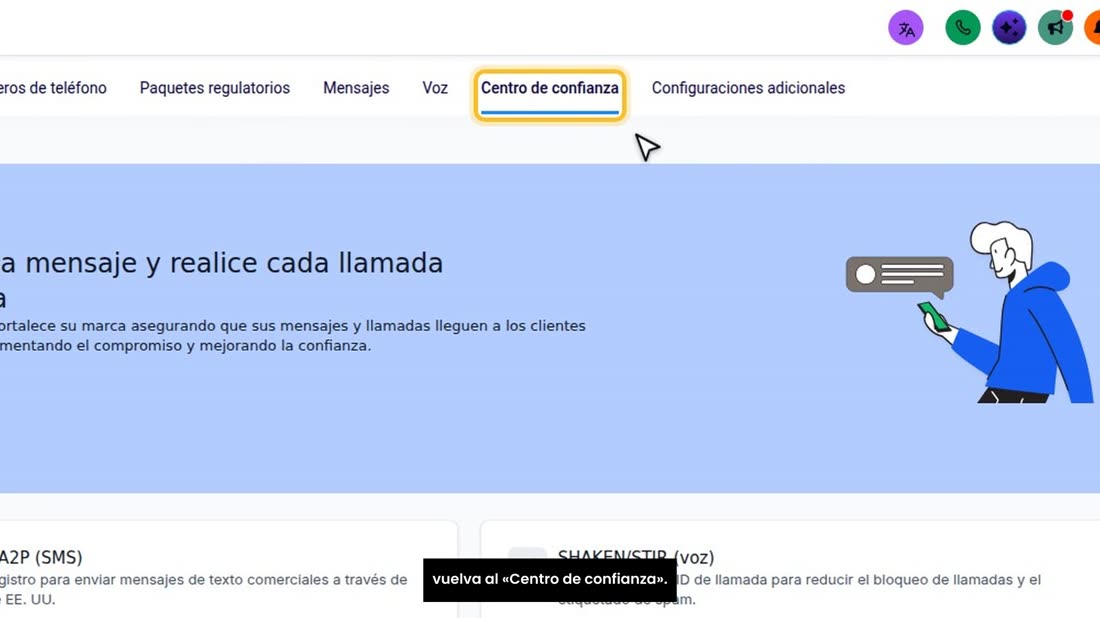 Ahora, las llamadas. Si su número sale como «Posible spam», vuelva al «Centro de confianza».