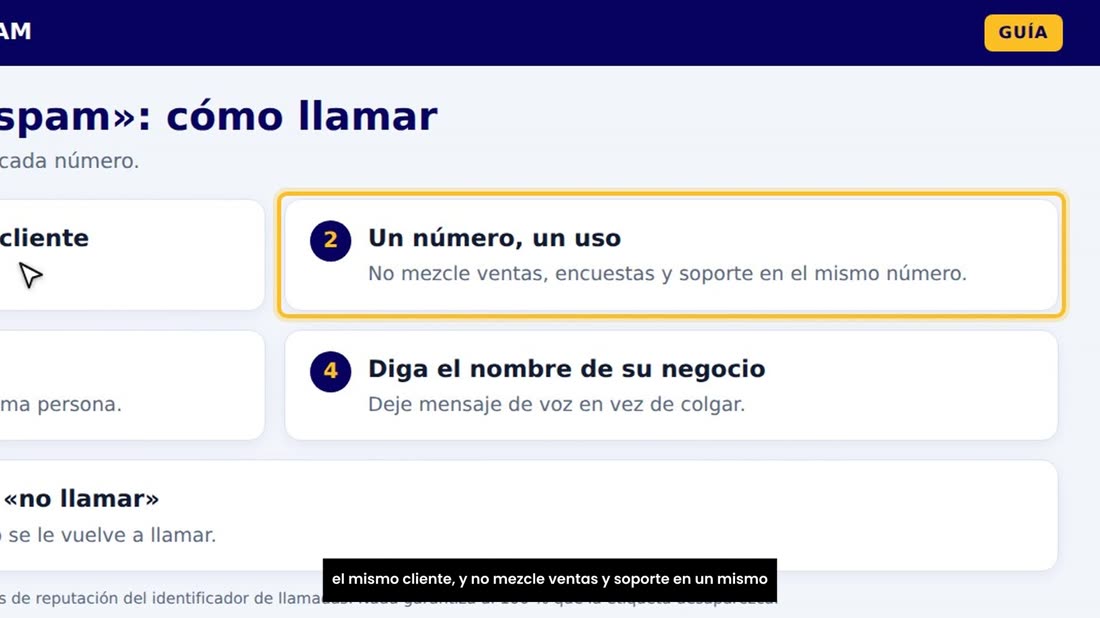 Y lo que más pesa: cómo llama. Use siempre el mismo número con el mismo cliente, y no mezcle ventas y soporte en un mism