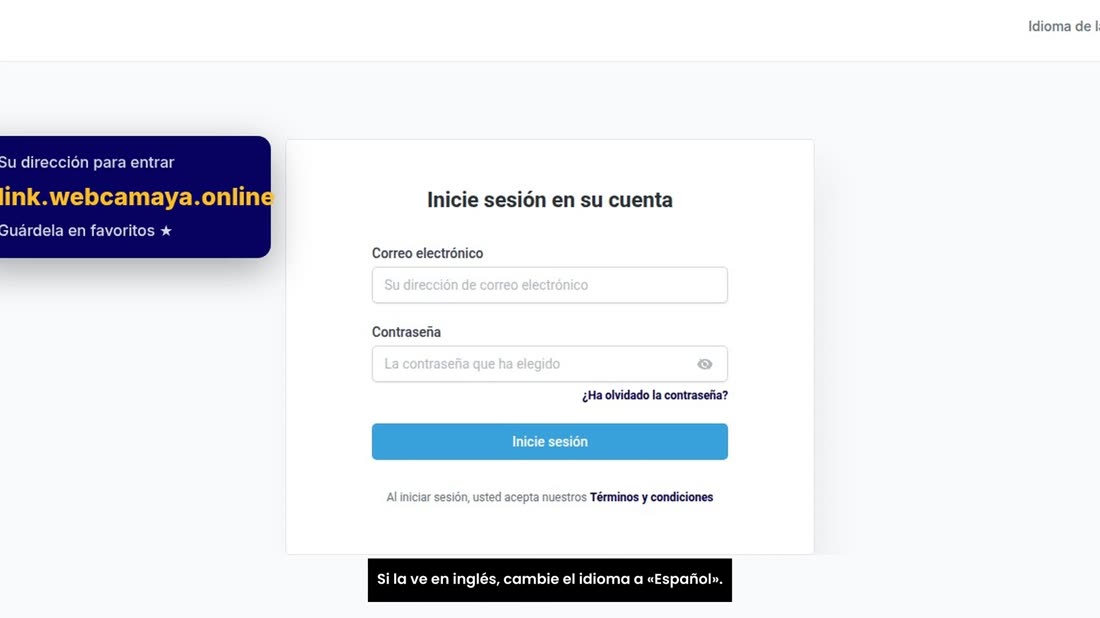 Si la ve en inglés, cambie el idioma a «Español».
