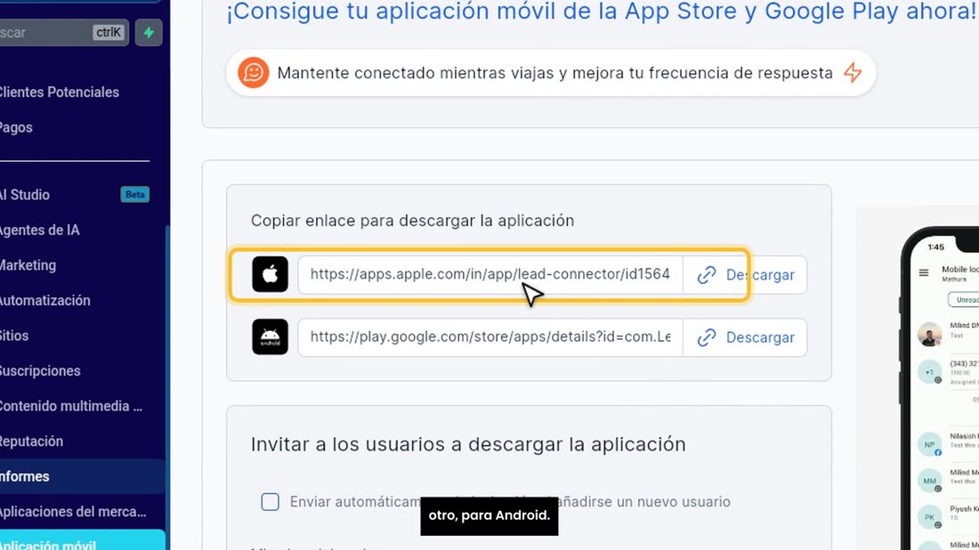 Aquí están los enlaces: el de la manzana es para iPhone, y el otro, para Android.