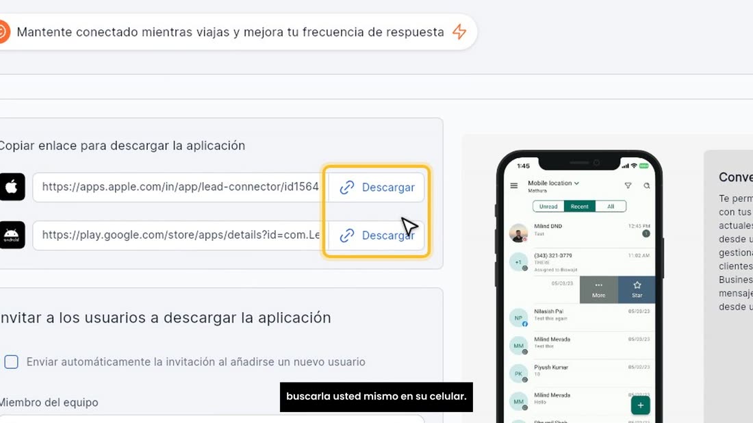 Con «Descargar» abre la tienda directamente. También puede buscarla usted mismo en su celular.
