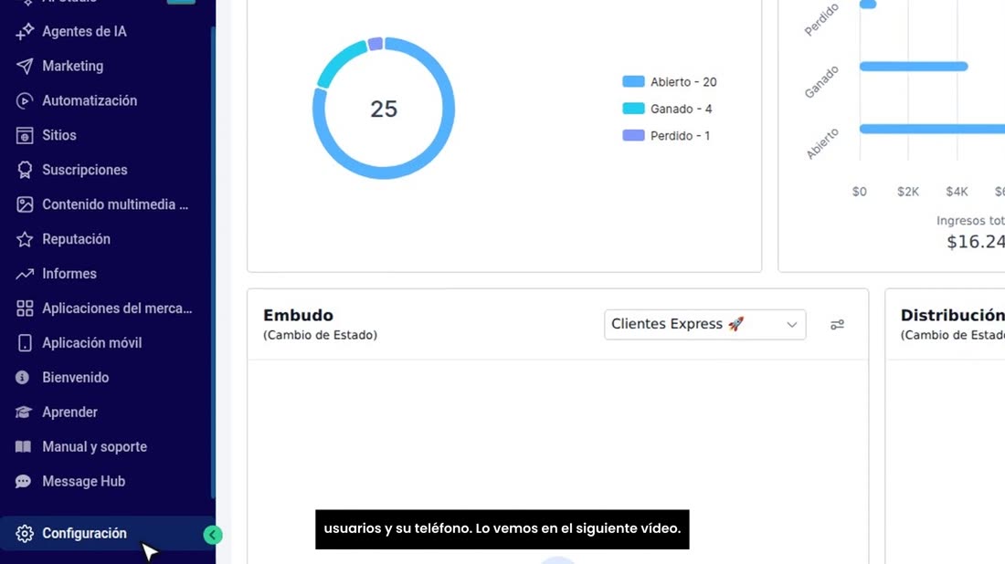 Y en «Configuración» están los datos de su negocio, sus usuarios y su teléfono. Lo vemos en el siguiente vídeo.