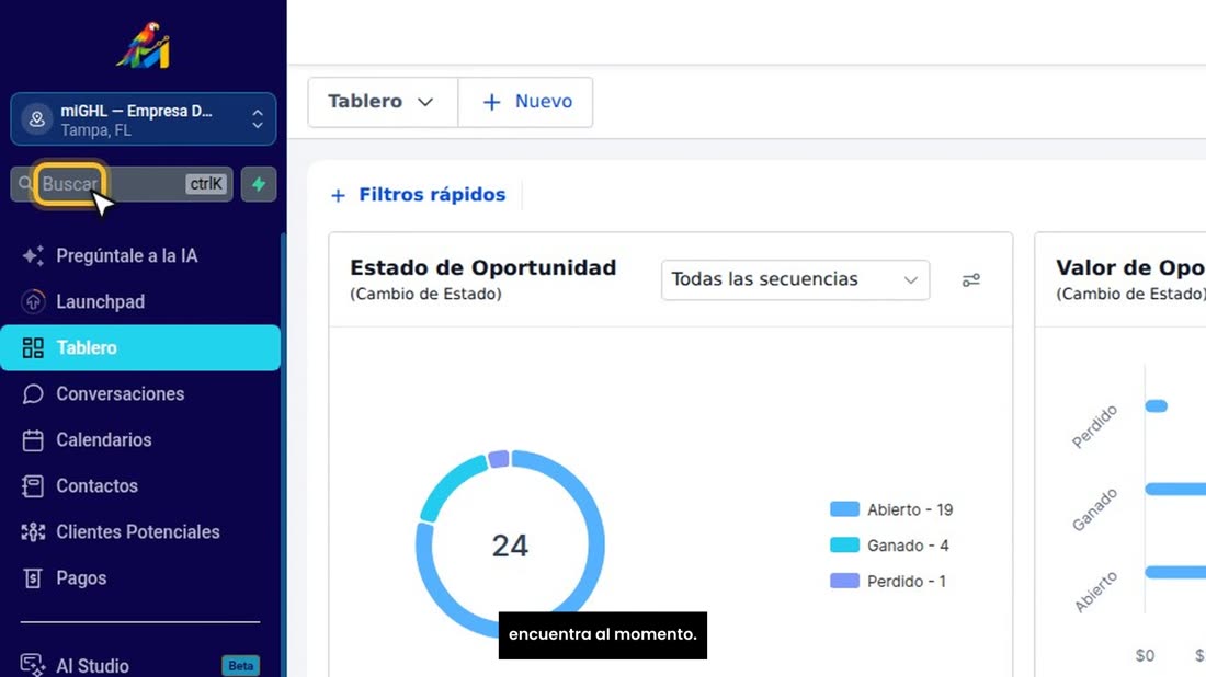 Debajo está el buscador: escriba el nombre de un cliente y lo encuentra al momento.