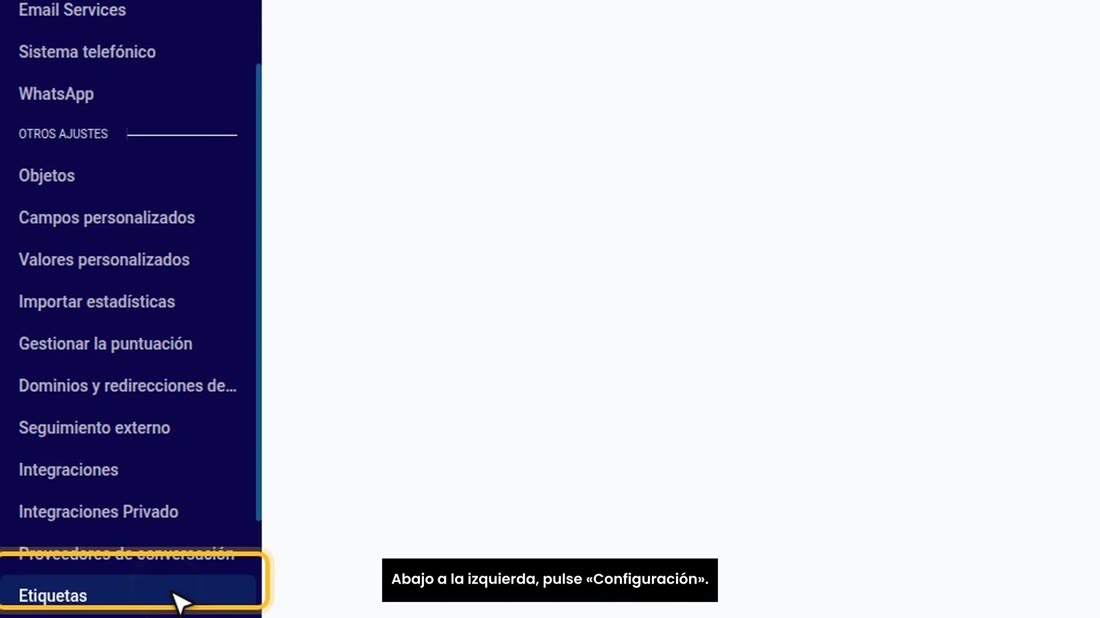 Abajo a la izquierda, pulse «Configuración».
