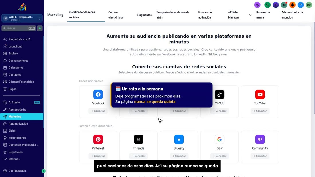 Un consejo: dedique un rato a la semana y deje programadas las publicaciones de esos días. Así su página nunca se queda 