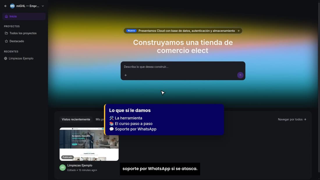 Lo que sí le damos es la herramienta, el curso paso a paso, y soporte por WhatsApp si se atasca.