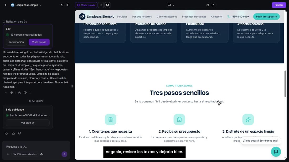 Así dedica su tiempo a lo que el cliente valora: entender su negocio, revisar los textos y dejarla bien.