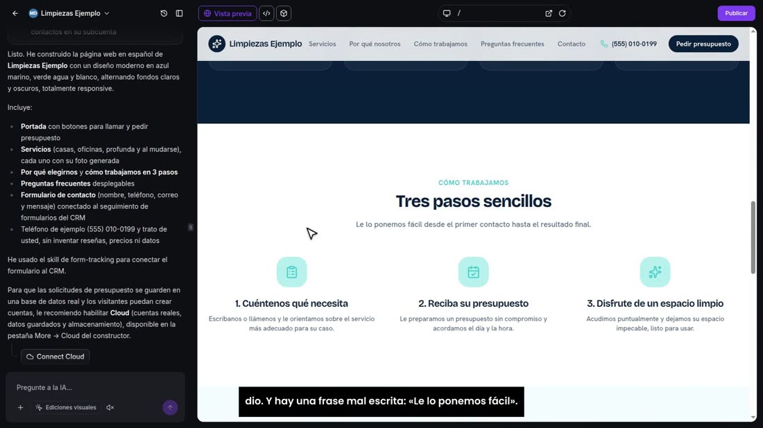 Y lea los textos con lupa. Aunque le prohibimos inventar, puso un horario, de lunes a viernes de nueve a seis, que nadie