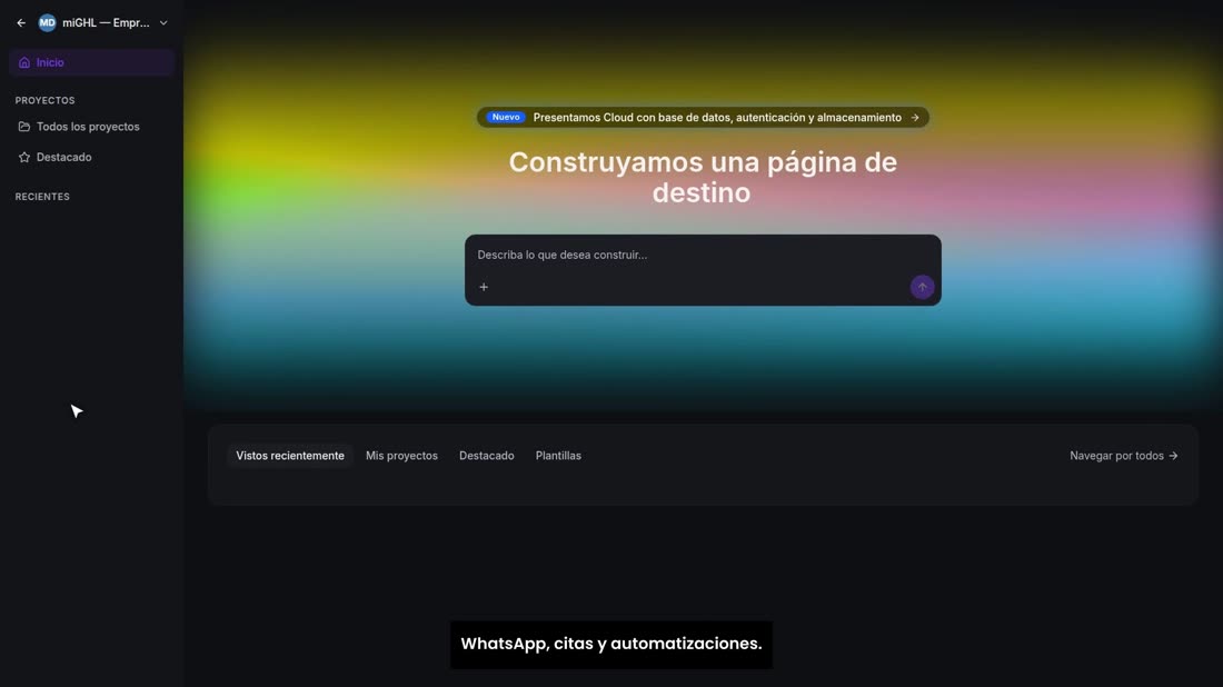 Lo bueno es que la página vive dentro de su CRM: el formulario crea contactos en su subcuenta, y desde ahí los atiende c