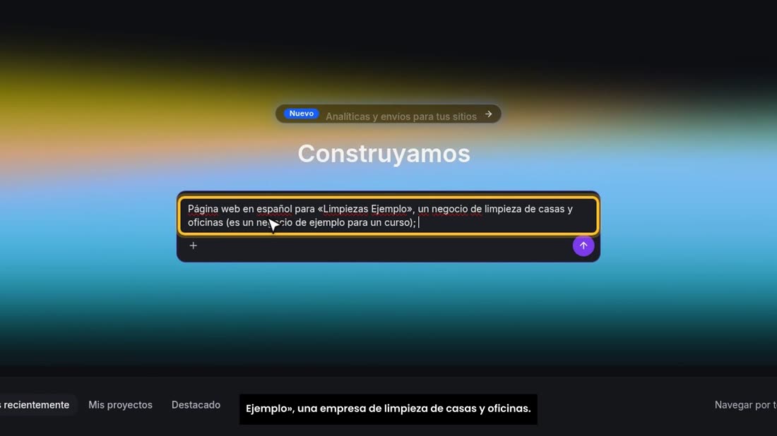 Vamos a hacer la página de un negocio de ejemplo: «Limpiezas Ejemplo», una empresa de limpieza de casas y oficinas.
