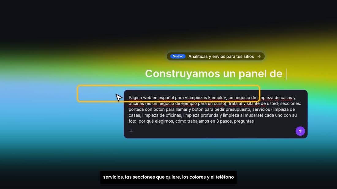 Todo depende del encargo. Diga el nombre del negocio, los servicios, las secciones que quiere, los colores y el teléfono