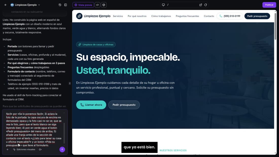 Y empezamos con «no cambies nada más», para que no toque lo que ya está bien.