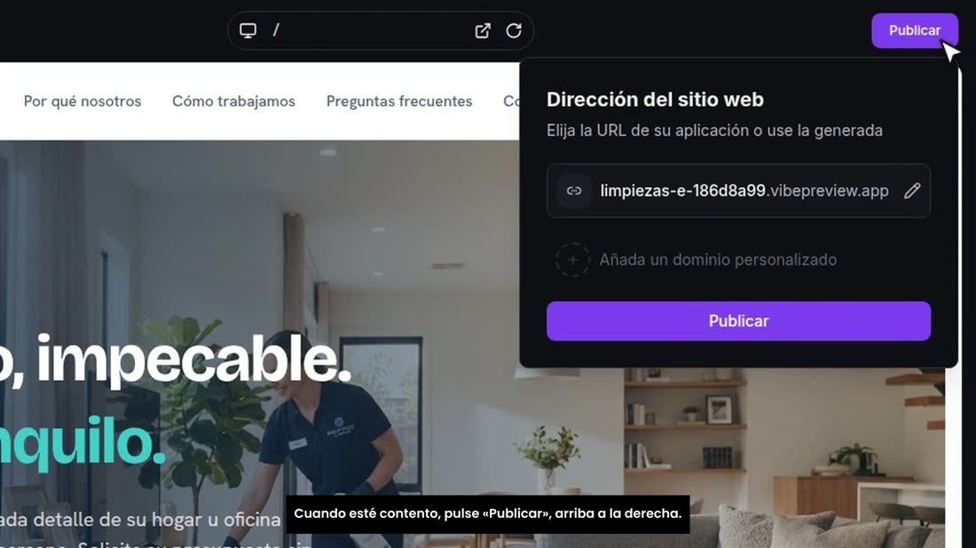 Cuando esté contento, pulse «Publicar», arriba a la derecha.