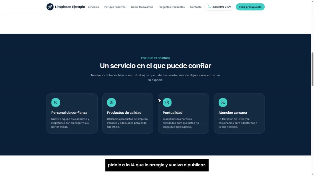 Compruebe que se ve con su diseño: colores, letras y fotos. A nosotros nos pasó que una página se publicó sin su hoja de