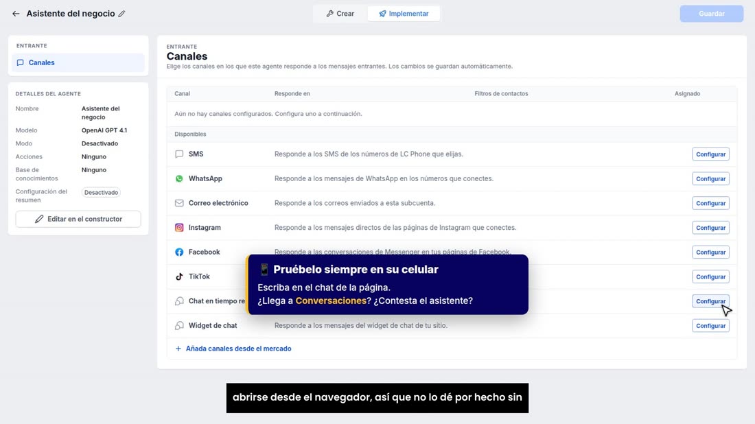 Y la regla de siempre: antes de entregarlo, pruébelo usted desde su celular. Escriba en el chat de la página y compruebe