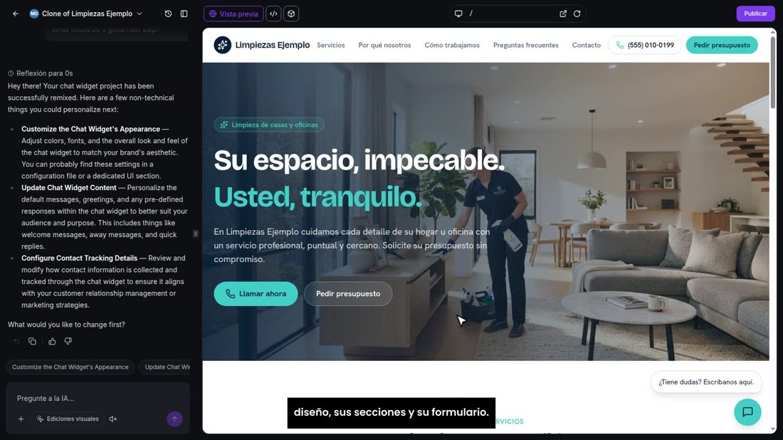 Pulse «Clonar», y en unos segundos tiene la copia, con su diseño, sus secciones y su formulario.