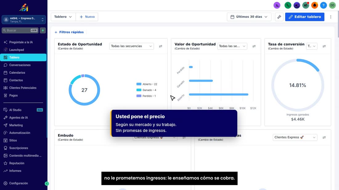 El precio lo pone usted, según su mercado y su trabajo. Aquí no le prometemos ingresos: le enseñamos cómo se cobra.