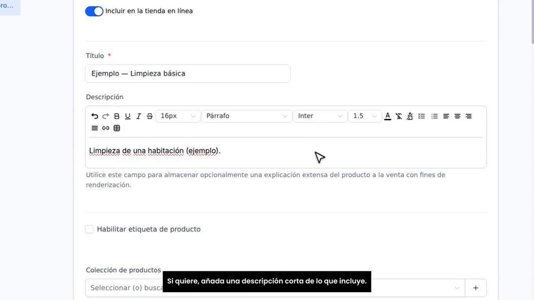 Si quiere, añada una descripción corta de lo que incluye.