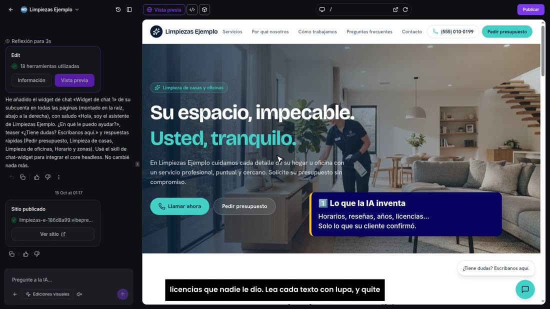 Error número uno: dejar lo que la IA inventó. Aunque se lo prohíba, a veces pone horarios, reseñas, años de experiencia 