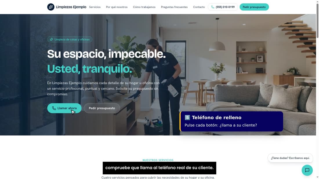 Error número cinco: el botón de llamar con un teléfono de relleno, o sin el número de verdad. Pulse cada botón y comprue