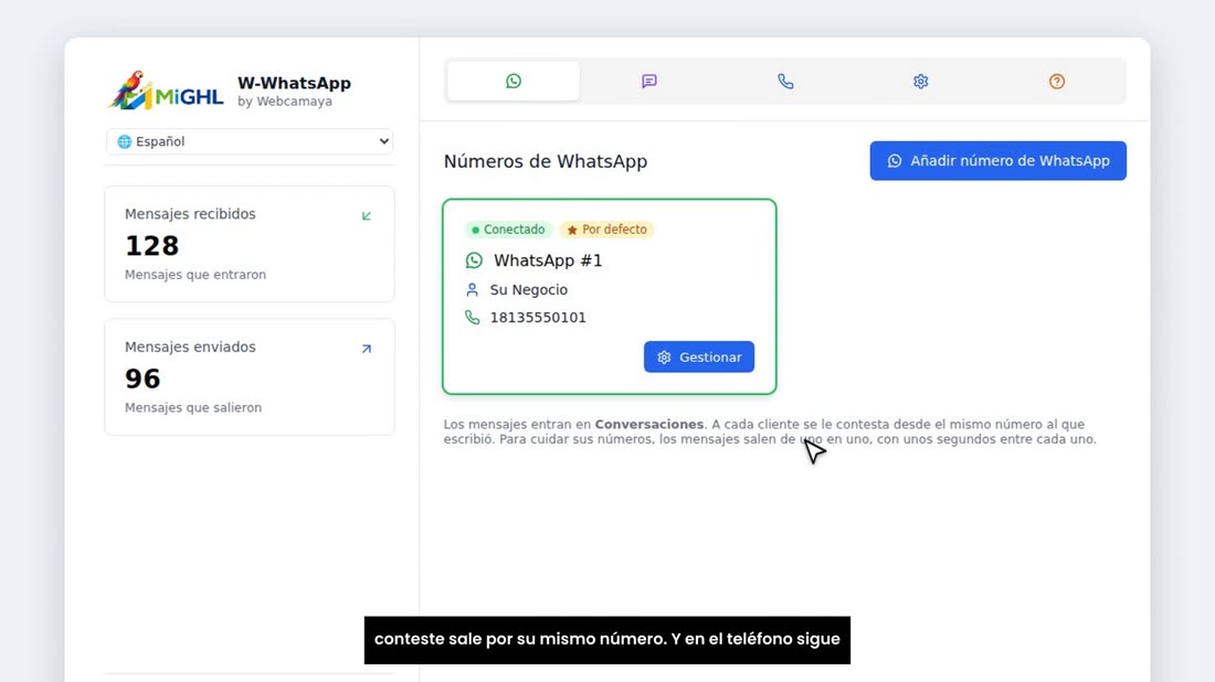 Desde ahora sus WhatsApp entran en «Conversaciones», y lo que conteste sale por su mismo número. Y en el teléfono sigue