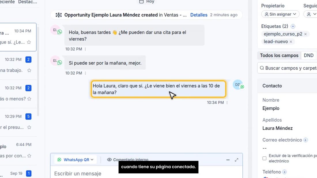 Facebook e Instagram se contestan igual, desde aquí mismo, cuando tiene su página conectada.