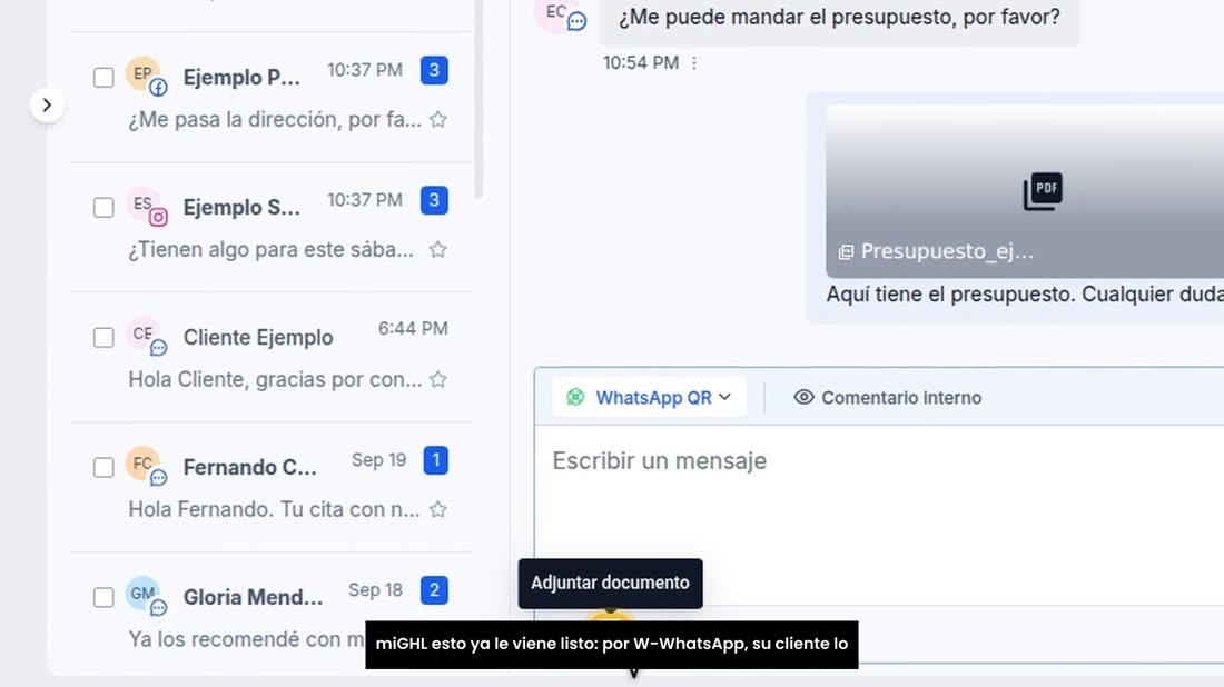 Un audio se manda igual, adjuntando el archivo de audio. Con miGHL esto ya le viene listo: por W-WhatsApp, su cliente lo