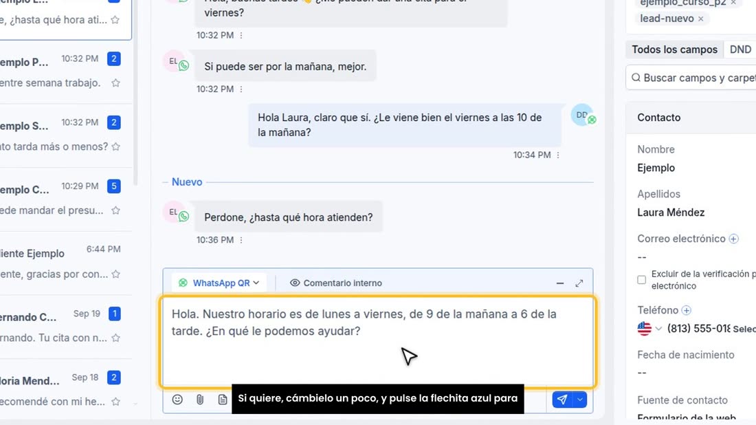 Si quiere, cámbielo un poco, y pulse la flechita azul para enviar.