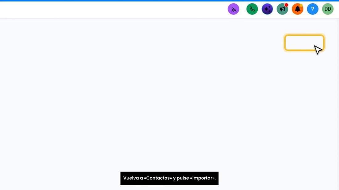 Vuelva a «Contactos» y pulse «Importar».