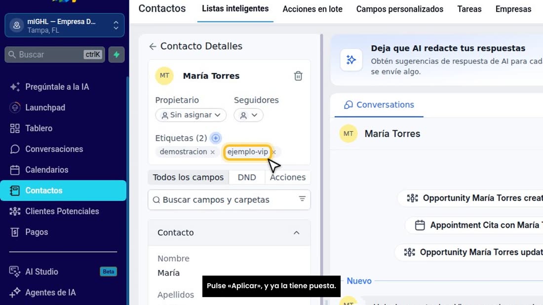 Pulse «Aplicar», y ya la tiene puesta.