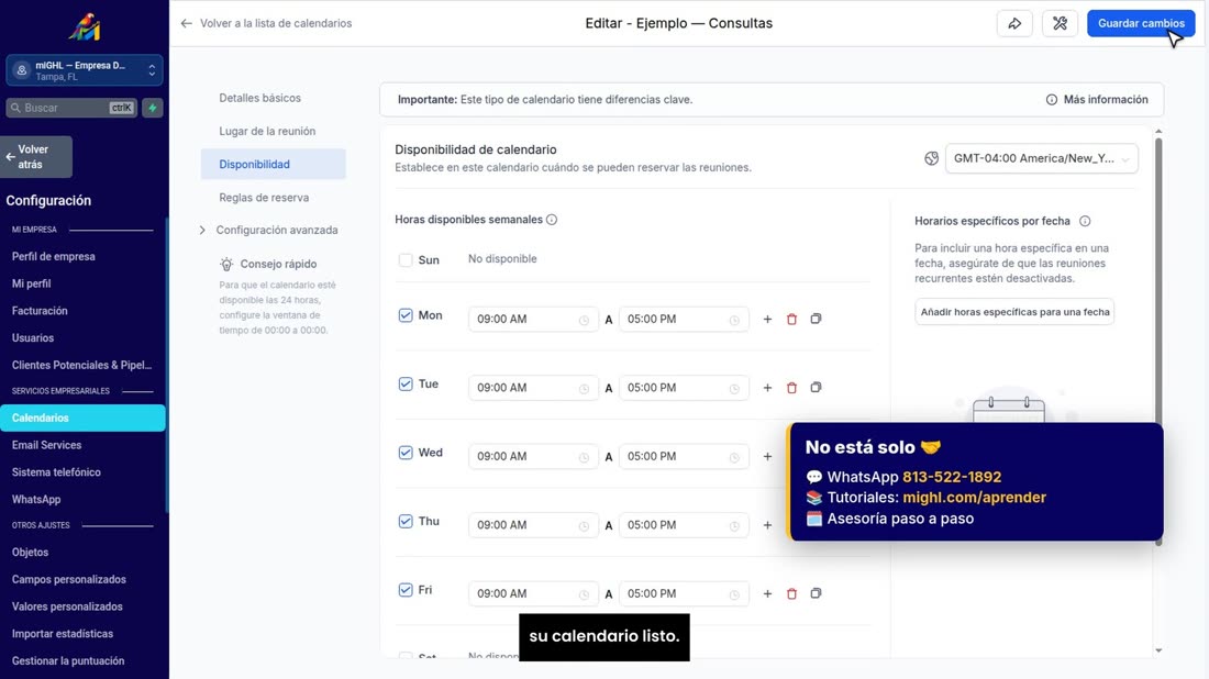 Si tiene dudas, escríbanos por WhatsApp: le ayudamos a dejar su calendario listo.