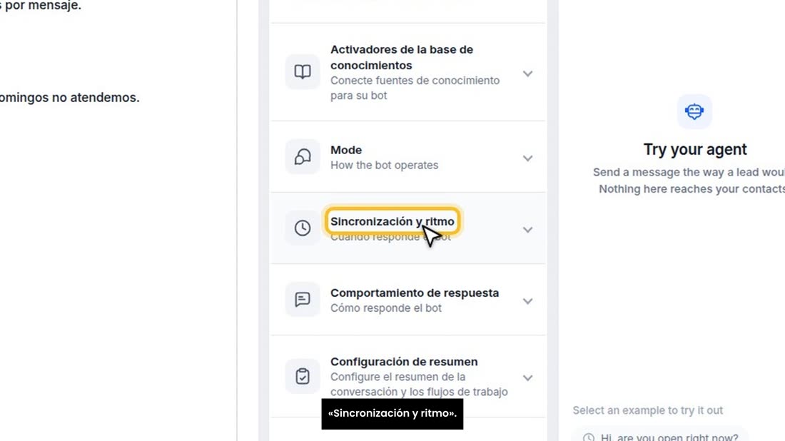Para cambiarlo, abra su asistente, y en «Crear» abra «Sincronización y ritmo».