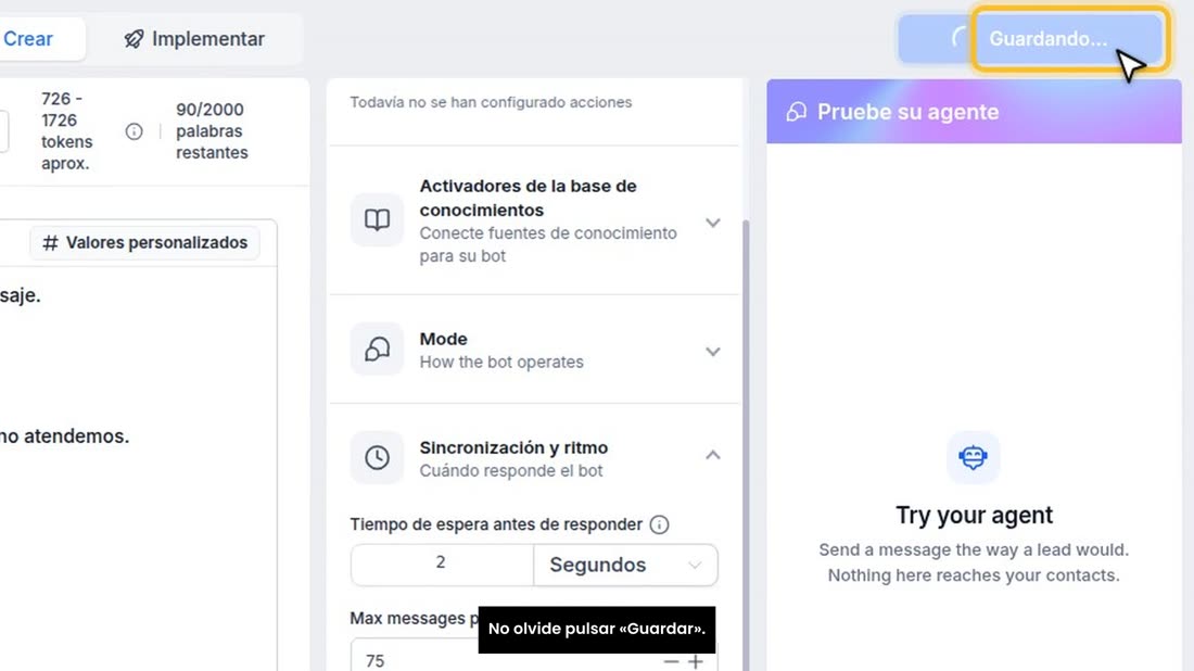 No olvide pulsar «Guardar».