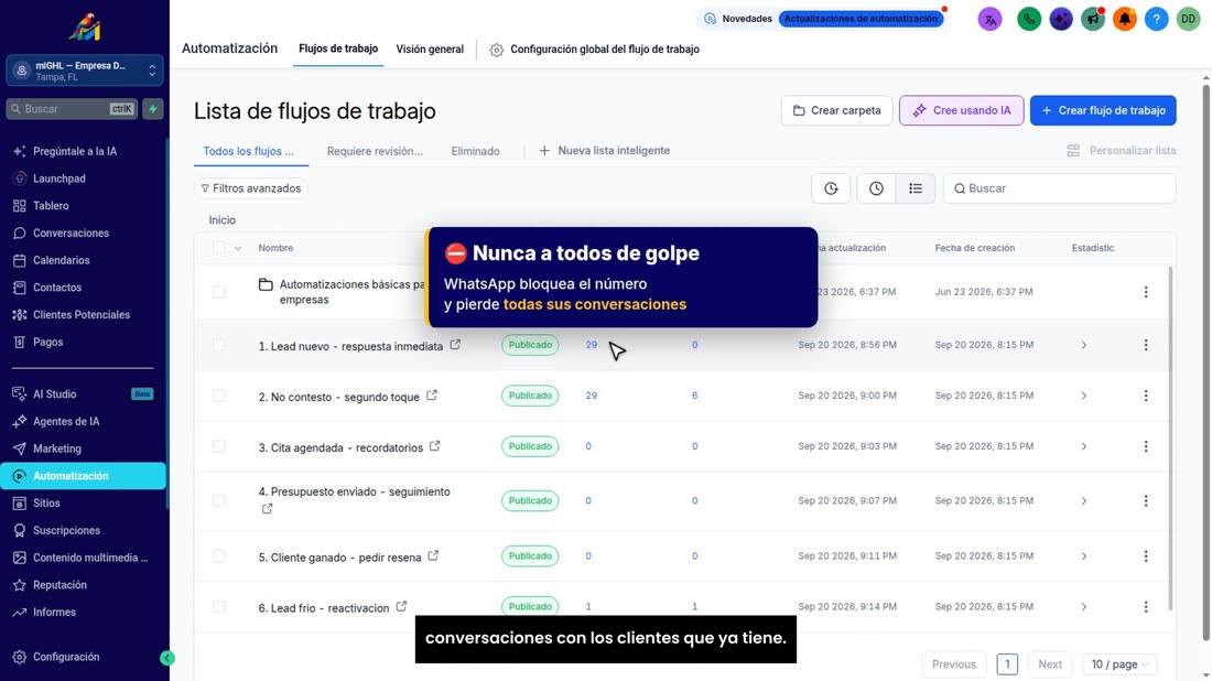 Si WhatsApp ve muchos mensajes seguidos desde su número, lo bloquea. Y no solo se para la campaña: pierde también las co