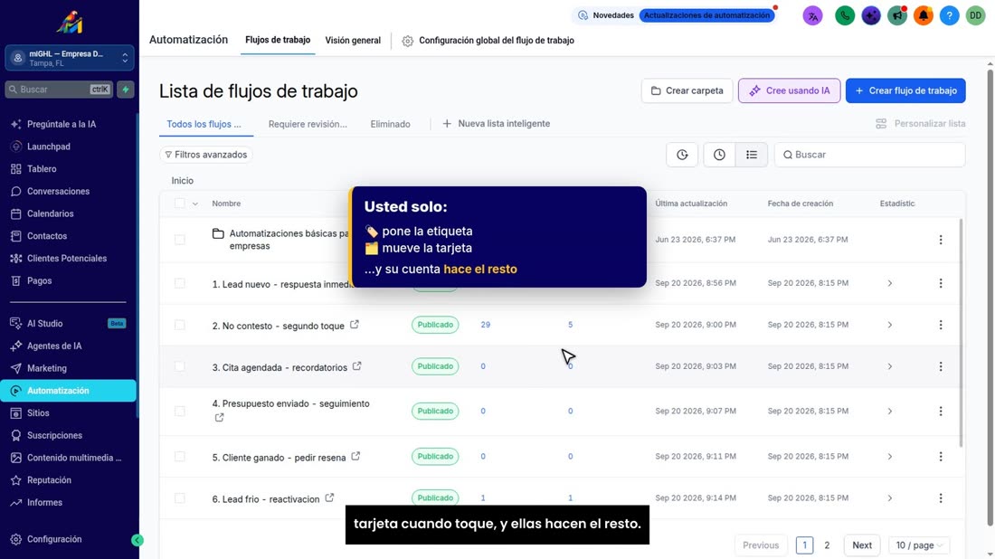 Usted no tiene que tocarlas. Solo ponga la etiqueta o mueva la tarjeta cuando toque, y ellas hacen el resto.