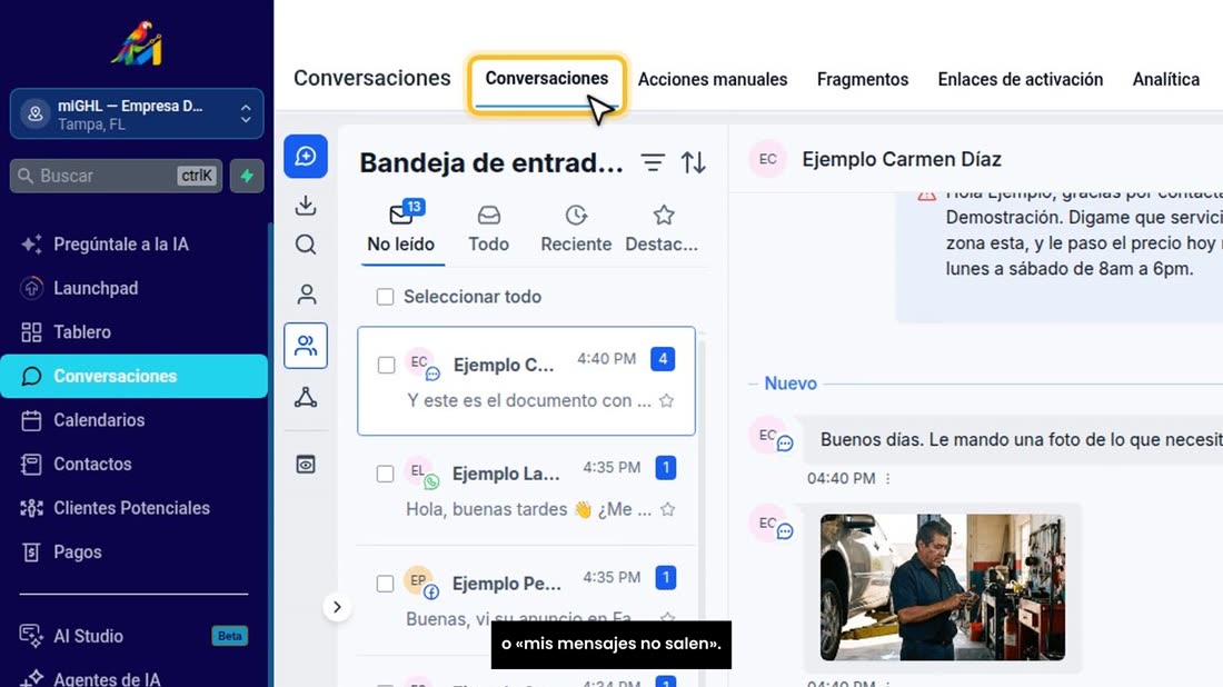 Tercera: «No veo los mensajes de WhatsApp en Conversaciones», o «mis mensajes no salen».