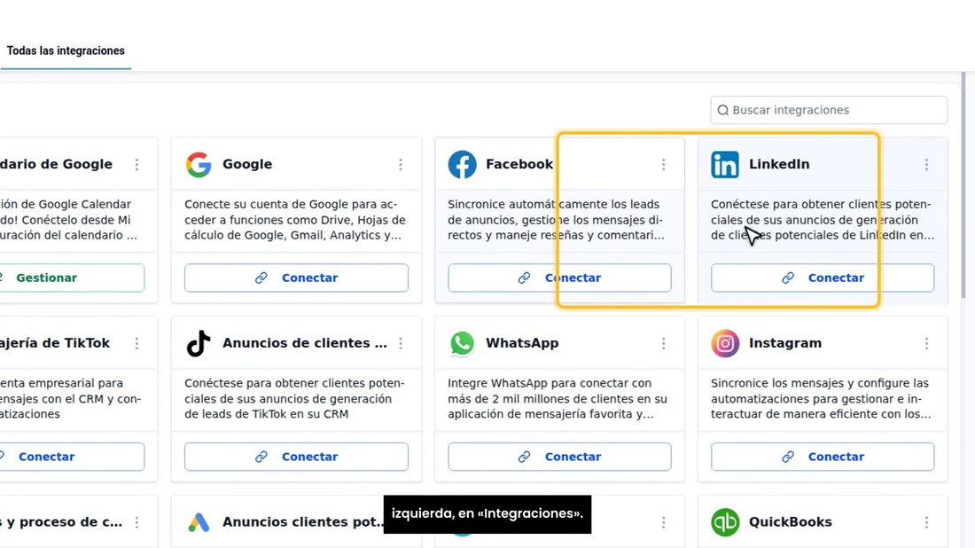 Todo se conecta en «Configuración», en el menú de la izquierda, en «Integraciones».