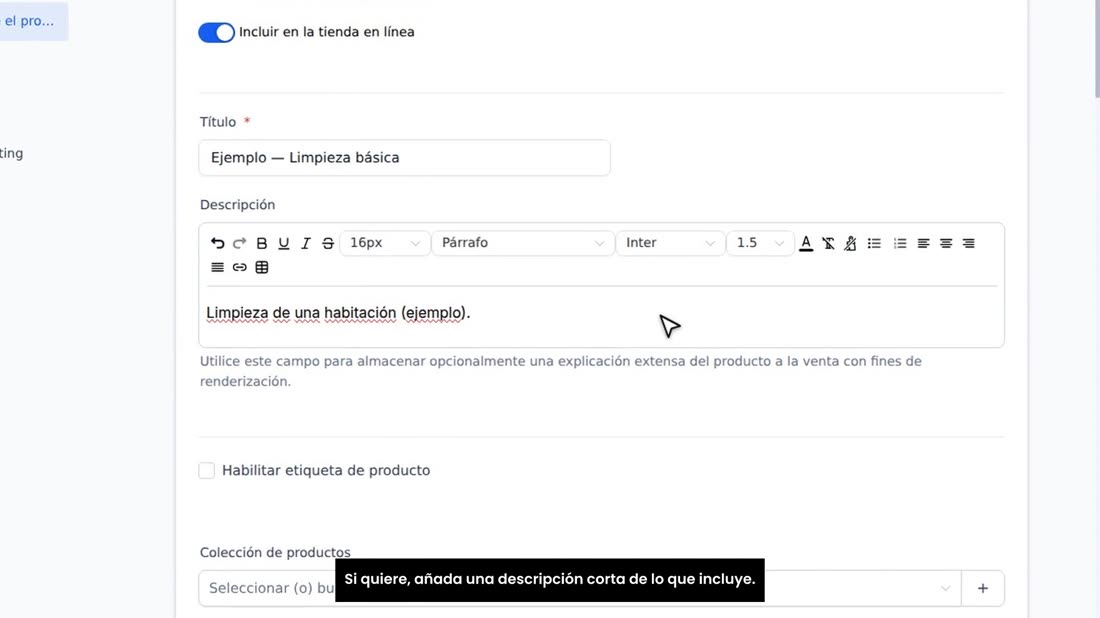 Si quiere, añada una descripción corta de lo que incluye.