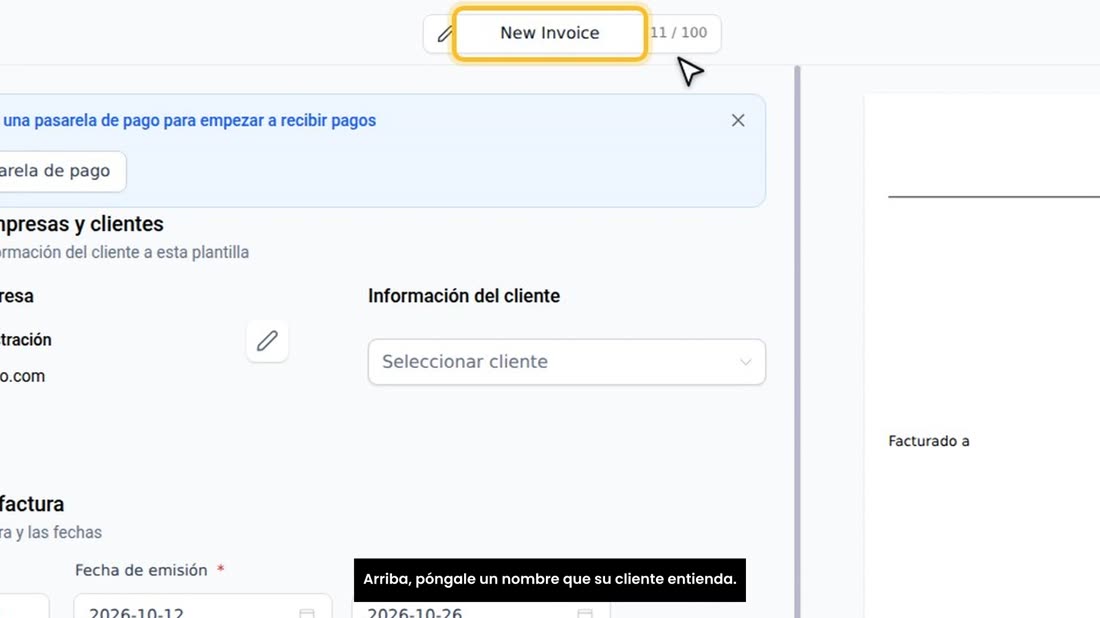 Arriba, póngale un nombre que su cliente entienda.