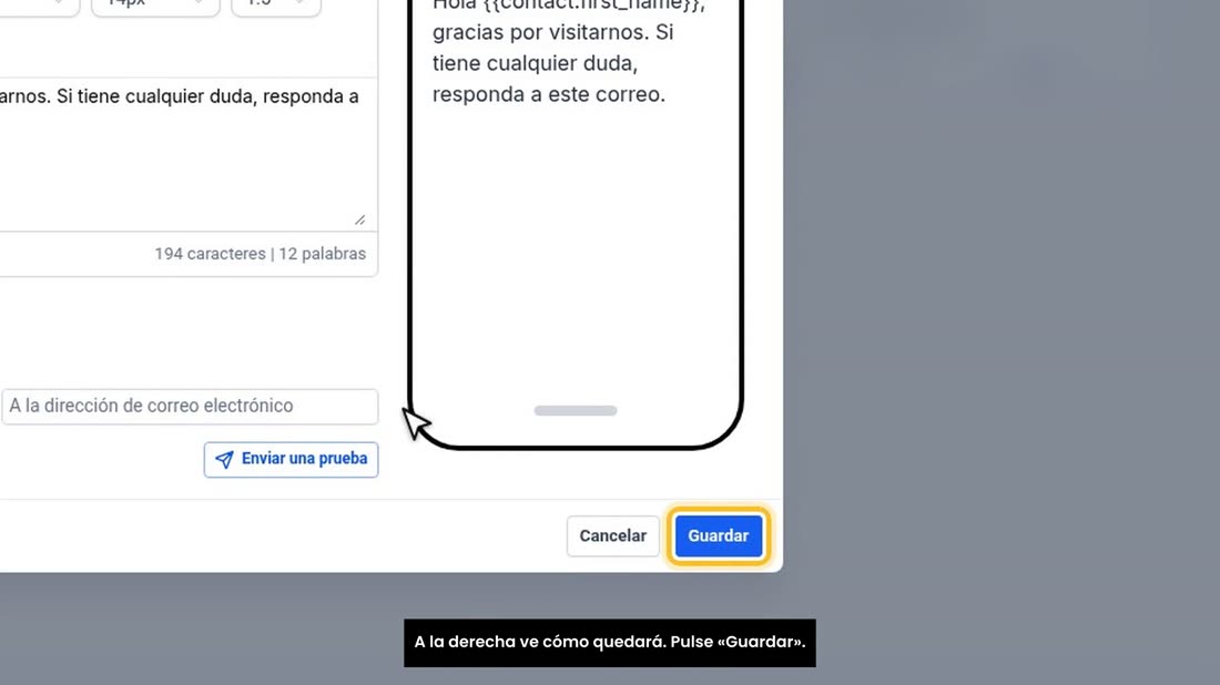 A la derecha ve cómo quedará. Pulse «Guardar».