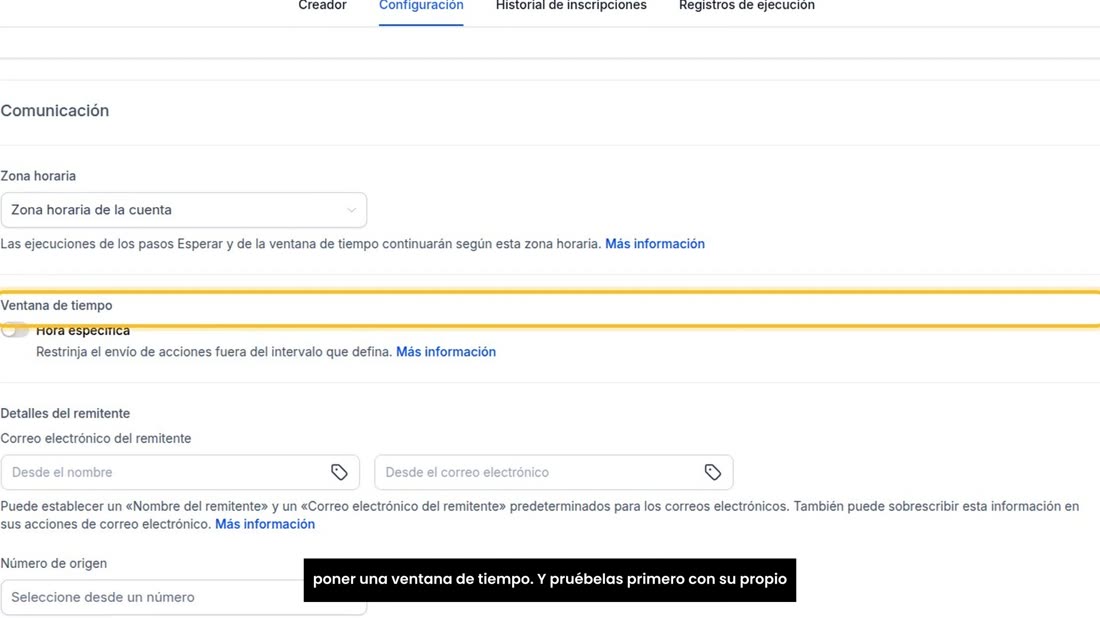 Que los mensajes suenen a usted, con el nombre de su negocio. Que salgan en un horario razonable: en «Configuración» pue