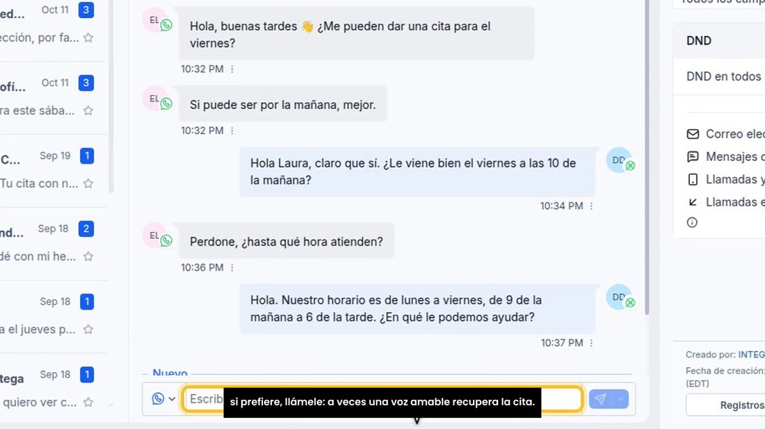 Si no contesta, un segundo mensaje al día siguiente basta. Y si prefiere, llámele: a veces una voz amable recupera la ci