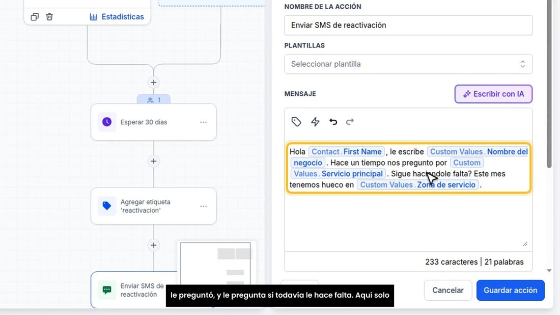 Pulse el mensaje para leerlo: le recuerda quién es usted, qué le preguntó, y le pregunta si todavía le hace falta. Aquí