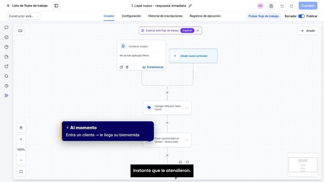 Con miGHL esto ya le viene listo. Así el cliente sabe al instante que le atendieron.