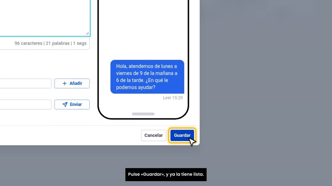 Pulse «Guardar», y ya la tiene lista.