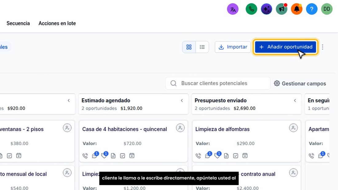Los formularios y los anuncios la ponen solos. Pero si el cliente le llama o le escribe directamente, apúntela usted al