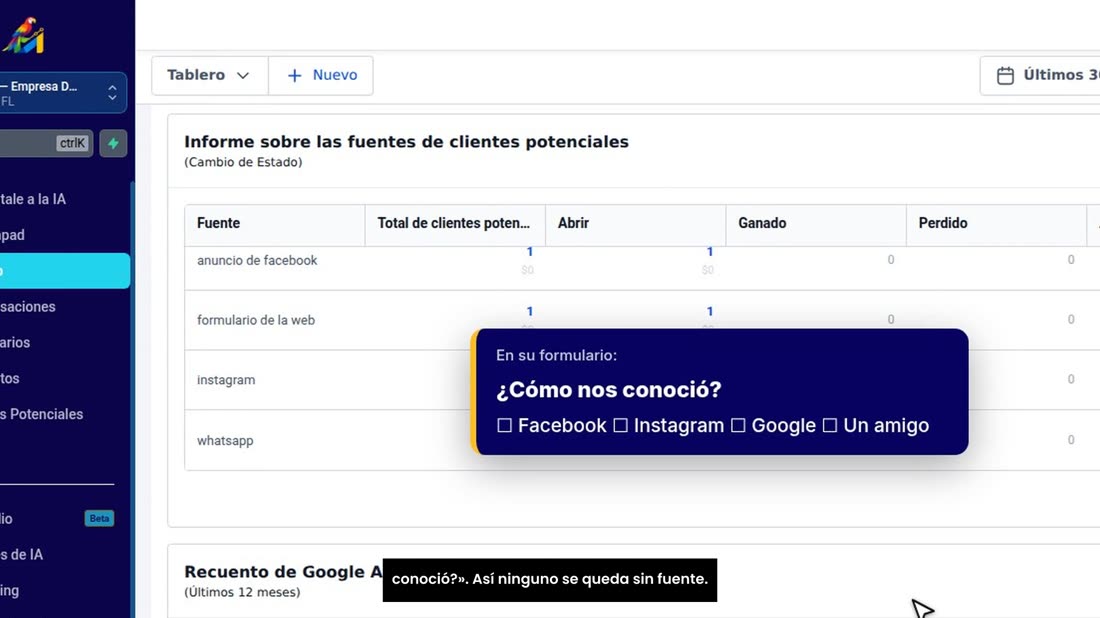 Un truco sencillo: en sus formularios, pregunte «¿Cómo nos conoció?». Así ninguno se queda sin fuente.