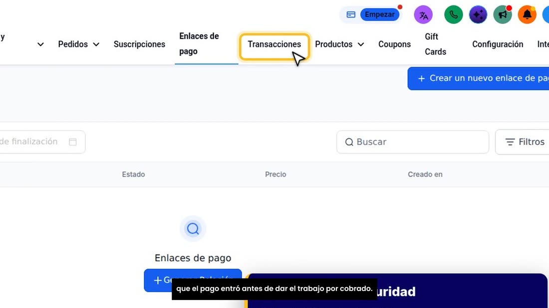 Diga siempre qué está pagando y cuánto. Confirme en «Pagos» que el pago entró antes de dar el trabajo por cobrado.