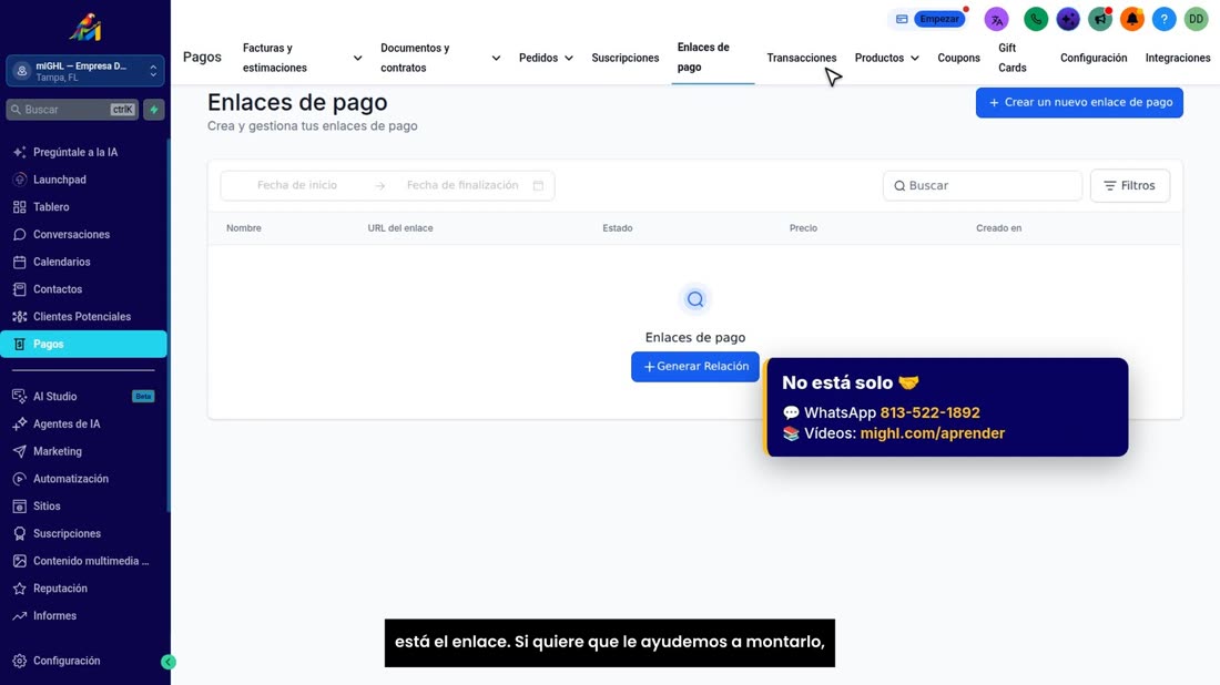 Y nunca pida el número de la tarjeta por WhatsApp: para eso está el enlace. Si quiere que le ayudemos a montarlo, escríb